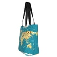 thumbnail image 2 of Kll Tote Bag For Women World Map With Landmarks Print Shopping Grocery Reusable Bags For Office School Shopping Travel, 2 of 7