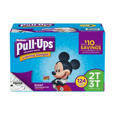 Huggies Pull-ups Training Pants for Boys Size 2T/3T Boys ( Weight 124 ct.) - Bulk Qty, Free Shipping - Comfortable, (Huggies Pull Ups Best Price)