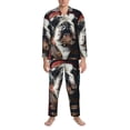 thumbnail image 3 of Daiia Pirate Bulldog On Deck for Men's Long-Sleeved Pajama Set – Soft & Comfortable Sleepwear Button-Up Pajamas Cozy Lounge Wear-XX-Large, 3 of 7