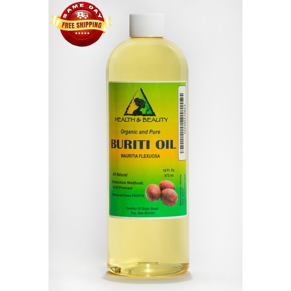 Buriti Exotic Fruit Oil Refined Organic Premium Cold Pressed 100% Pure All Natural 64 oz