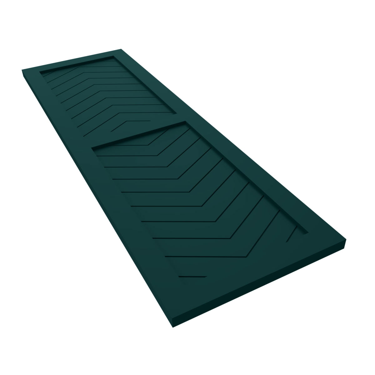 Ekena Millwork 12"W x 51"H True Fit PVC Two Panel Chevron Modern Style Fixed Mount Shutters, Thermal Green (Per Pair - Hardware Not Included)