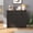Black, variant on Leumius 20 Gallon Farmhouse Double Tilt Out Trash Cabinet, Free Standing Recycling Cabinet with Hideaway Drawer, Barn Door Style Laundry Sorter Cabinet, Tilt Out Trash Cabinet for Kitchen Blue