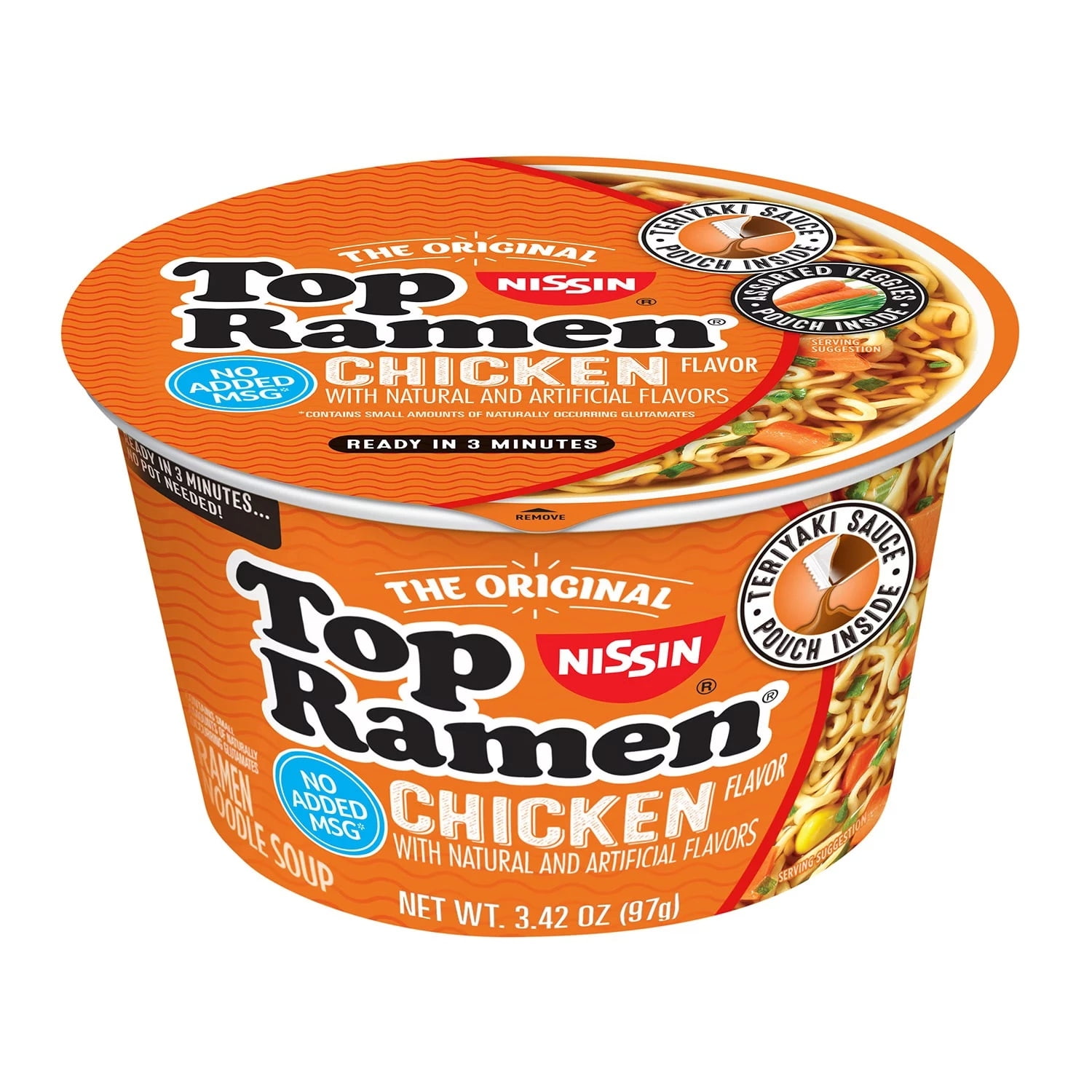 Nissin Top Ramen Chicken Bowl 3.4 Ounce (Pack of 12)