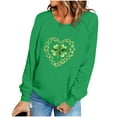 thumbnail image 4 of LEKWK Sweatshirts for Women Gold Glitter Crew Neck Long Sleeve St Patricks Day Shirt Sparkle Shamrock Clover Graphic Festival Pullover, 4 of 5
