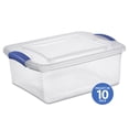 thumbnail image 1 of Sterilite 14 Liter Latch Box, Small Clear Plastic Storage Bin with Lid, Blue Latch, 10 Pk, 1 of 6