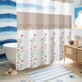 thumbnail image 5 of No Hook Shower Curtain, Beige Floral Shower Curtains for Bathroom with See Through Top Window, Spring Summer Botanical Flowers Waterproof & Washable Bath Curtain Standard 72"x72", 5 of 9