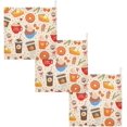 thumbnail image 7 of Dreamtimes 3 PCS Pumpkin Latte Spice Baby Muslin Washcloths, Autumn Themed Face Towel Burp Cloths Ultra Soft Absorbent Cotton Bath Wipes Towels for Newborn Boys Girls, 7 of 7