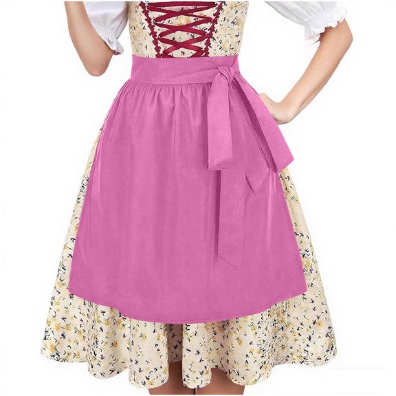 Lenago Women Party Dresses 2025 Oktoberfest Costumes Multiple Color Schemes Square Collar Short Sleeves Dirndl Dresses German Dresses For Festival Bavarian Costume Beer Carnival