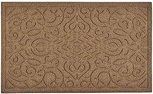 Front Door Mat, 2-Pack Rubber Mat, Indoor Outdoor Rug, Easy Clean Doormat, Welcome Mat, Entryway Rug, Non-Slip Mat, Patio, Garage, Waterproof, Mat, Low Profile,18x30, Natural, Victorian Gate
