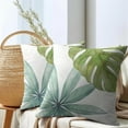 thumbnail image 6 of Tropical Leaves Pillow Covers 20x20 Inch Set of 2 Watercolor Green Palm Leaf Summer Outdoor Throw Pillow Covers Monstera Botanical Plant Pillow Cases Cotton Linen Cushion Covers for Couch Home Decor, 6 of 6