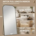 thumbnail image 4 of Antok 71"x28.1" Floor Mirror, Arched Full Body Standing Mirror for Bedroom & Living Room, Black, 4 of 6