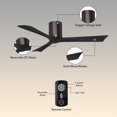 thumbnail image 5 of Matthews Fan Company IR3H-BB-BK-42 Irene 42" Brushed Bronze Hugger Ceiling Fan with 3 Matte Black Blades, Remote and Wall Control, Indoor/Outdoor Damp Rated, 5 of 6