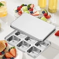 thumbnail image 4 of Stainless Steel Ice Cubes Tray With Easy Release Lid For Freezer Cocktail Making silvery #iTa84, 4 of 9
