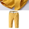 thumbnail image 3 of Minnieouse Conjunto de pantalones y camisa con botones para niños de otoño, ropa con cinturón y pajarita para eventos, pantalones con bolsillos conjuntos de ropa 100cm, 3 of 6