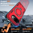 thumbnail image 4 of HCTian for Google Pixel-9A Case:Compatible with MagSafe & [HD Screen Protector×2],Metal Rotated Kickstand,Military Grade Drop Proof Anti-Fingerprint Protective Case for Pixel 9a, 4 of 7