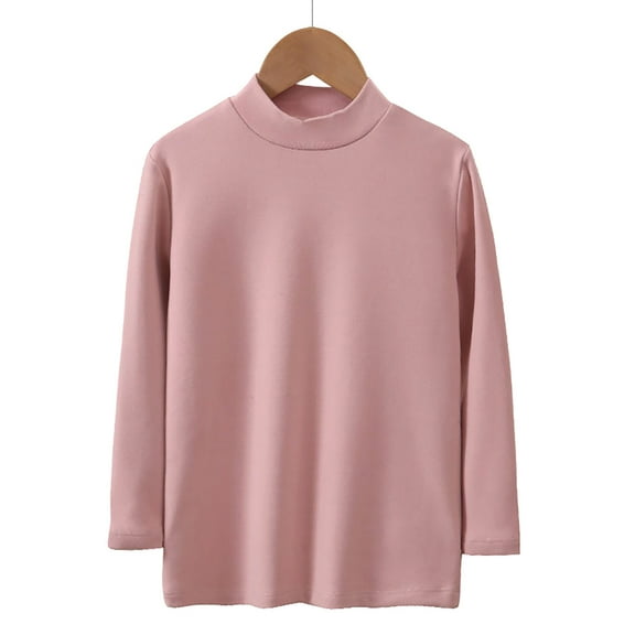 cfhntfmh Girls Boys Tops Winter Warm Long Sleeve High Neck Plain Sweater Children's Comfy Undershirts