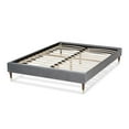 thumbnail image 3 of Baxton Studio Volden Glam and Luxe Charcoal Velvet Fabric Upholstered Full Size Wood Platform Bed Frame with Gold-Tone Leg Tips, 3 of 5