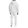 thumbnail image 6 of Delconic Mens Hoodie and Jogger Set Two Piece Tracksuit Full Zip Sweatshirt Drawstring Pants Casual Athletic Outfit White XL, 6 of 7