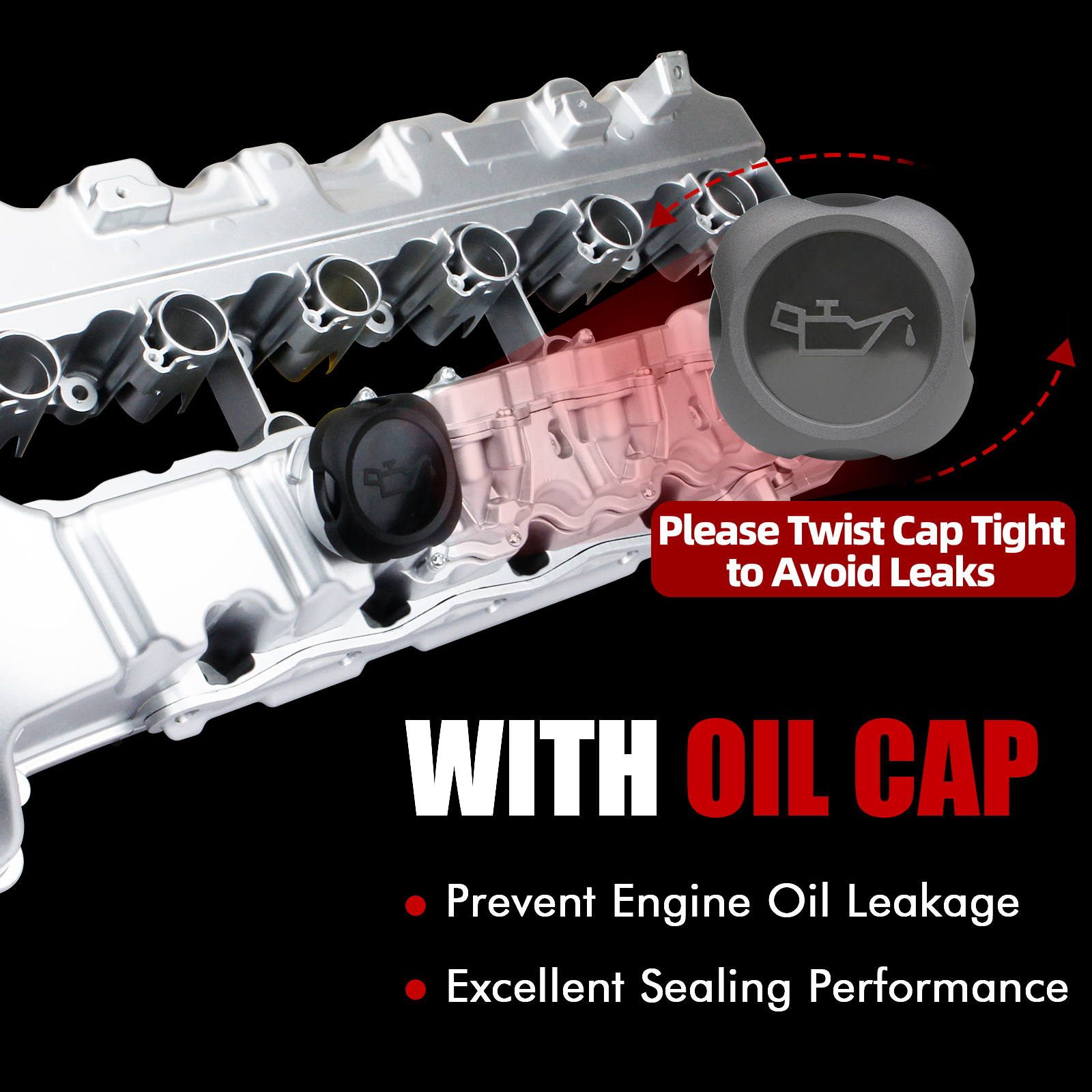 MITZONE N54 Upgraded Aluminum Valve Cover kit Compatible with 2007-2016 BMW 1 series M 135i 335i 335is 535i 535xi 740i 740Li x6 z4 xDrive 3.0L with Turbo Replace 11127565284