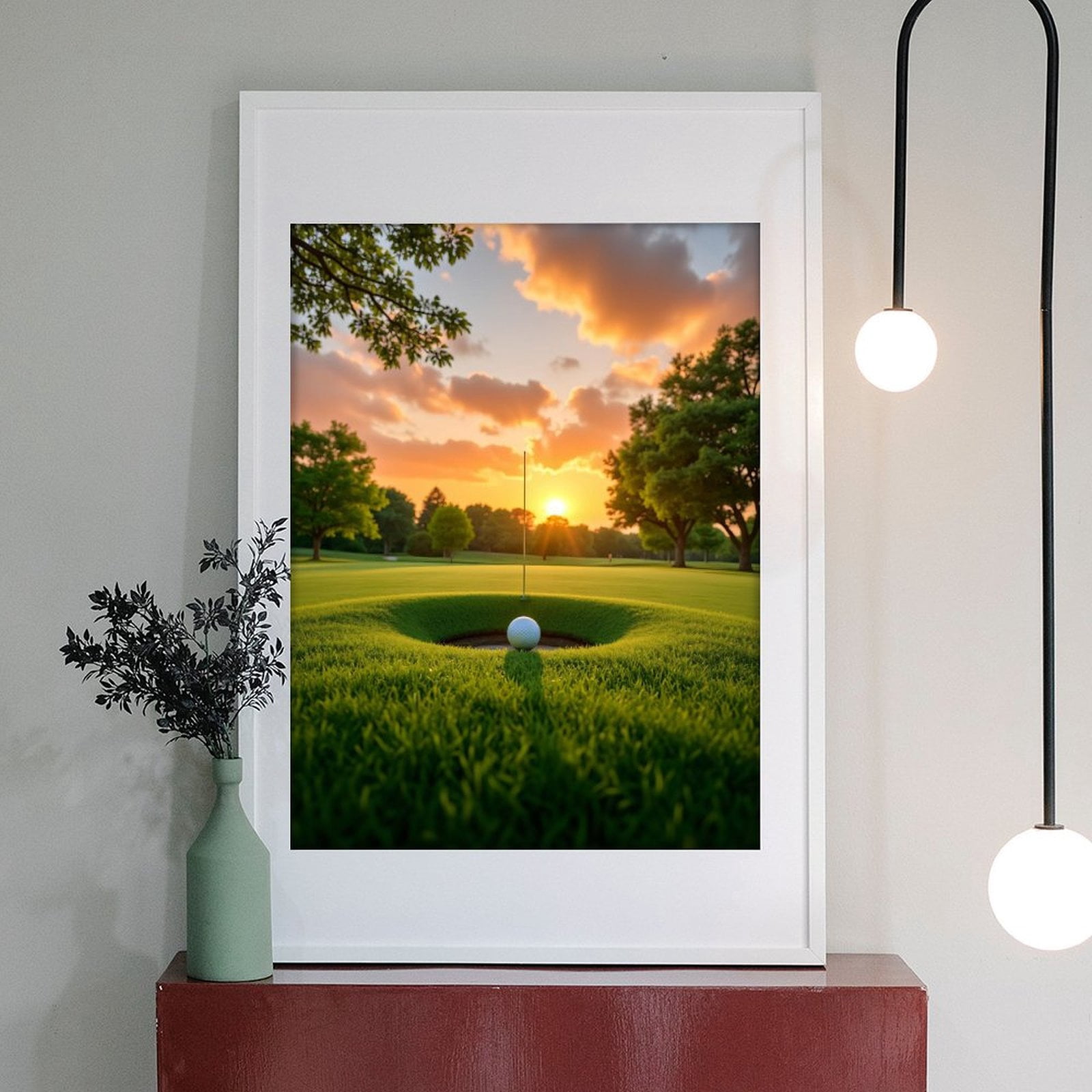 Diamond Art Kit for Adults, Golf Ball At Sunset Hole Diamond Painting for Adults Beginners, 5D DIY Diamond Art Painting Kits, Colorful Diamond Painting Craft for Home Decor 12x16