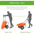 thumbnail image 4 of Dual-Wheel Home Utility Yard Wheelbarrow Garden Cart w/Built-in Stand for Lawn, Gardening, Construction - Orange, 4 of 8