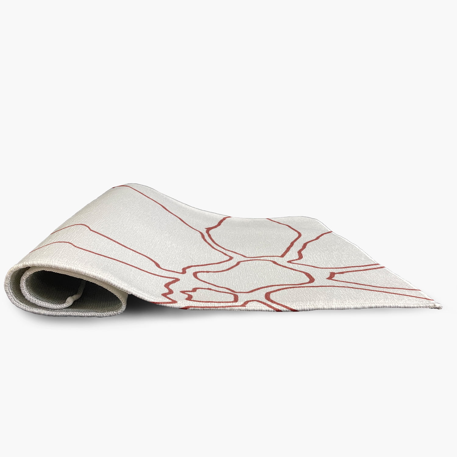 Simply Daisy 3' x 5' Coral/White Petal Lines Spring Chenille Indoor/Outdoor Rug