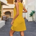 thumbnail image 5 of Kagetolytai Dresses for Women 2024 Women's Casual Sundress with Pockets Summer Boho Beach Dress T-Shirts Dress V Neck Loose Tank Dresses Summer Dresses for Women 2024 Yellow 2XL, 5 of 7