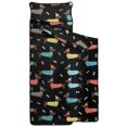 thumbnail image 2 of Dachshund and Sweater Black Pattern Teens Toddler Nap Mat with Pillow, Sleeping Mat Bag for Preschool Daycare 59"x22", 2 of 6