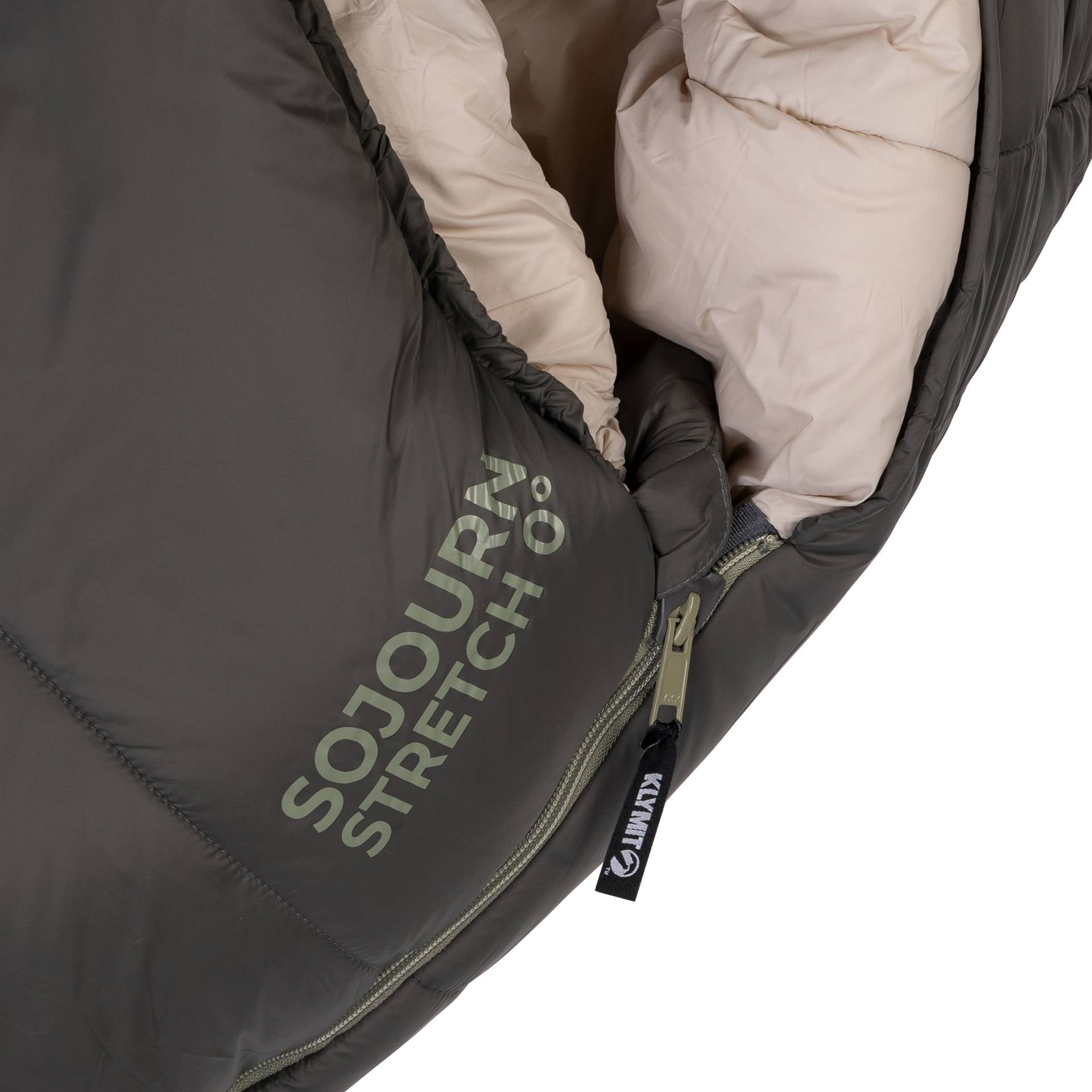 Klymit Sojourn Stretch 0 Degree Sleeping Bag, Insulated 4-Season Adjustable Mummy Bag for Camping & Backpacking, Large
