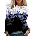 thumbnail image 3 of Blusa suelta informal con cuello redondo y manga larga para mujer Fridja  czfsfas2622, 3 of 5