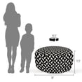 thumbnail image 4 of Abstract Pouf Cover with Zipper, Monochrome Geometric Repetitive Simplistic 70's Retro Illustration, Soft Decorative Fabric Unstuffed Case, 30" W X 17.3" L, Eggshell and Dark Brown, by Ambesonne, 4 of 5