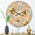thumbnail image 2 of Designart 'Retro Golden Foliage XV' Mid-Century Modern Wood Wall Clock, 2 of 5