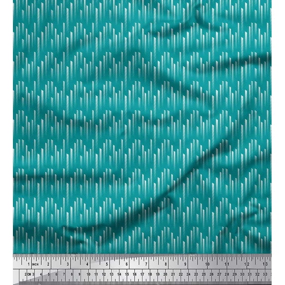 Soimoi Modal Satin Fabric Diagonal Line Small Print Fabric by Yard 42 Inch Wide