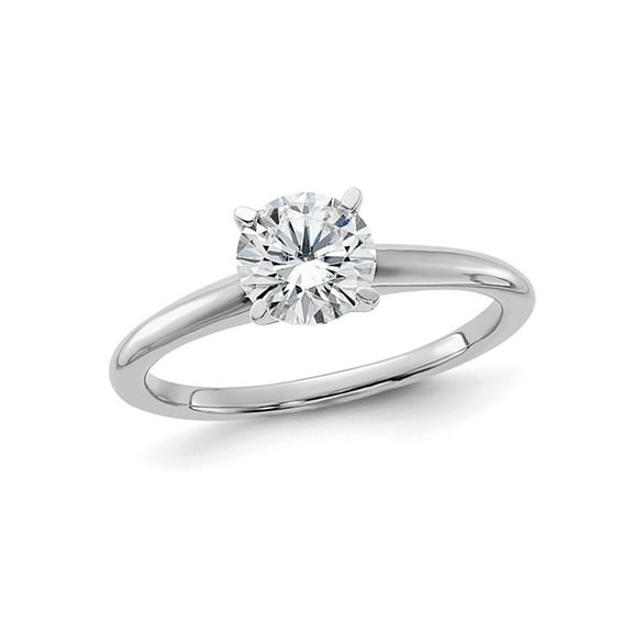 1.00 Carat (Ctw Color-D-E-F) Synthetic Moissanite Solitaire Engagement Ring in 14K White Gold for Women