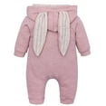 thumbnail image 4 of Otqutp Cute for Hoodie Baby Boys Girls Winter Warm Outfits Cute Ear Hooded Clothes Long Sleeves Zipper Romper Outwear Hooded Jumpsuit(1-Pink,9-12 Months), 4 of 9