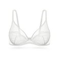thumbnail image 5 of Deyllo Women Sexy Lace 1/2 Cup Bra See Through Bras Underwire Support Non Padded Unlined White Underwear Bras 34D, 5 of 5
