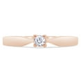 thumbnail image 2 of 1/10 CT Round Cut Natural White Diamond Solitaire Engagement Wedding Ring In 14K Rose Gold Plated 925 Sterling Silver (Color: I-J, Clarity: I2-I3, 0.10 Cttw) -4, 2 of 7