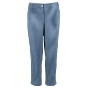 Women's Fresco Stripe Indigo Crop Pants Medium