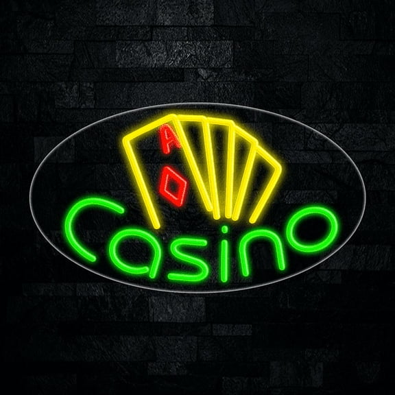 Casino LED Neon Sign 28"L x 16"H #34436