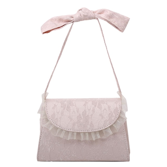 Bolso de mensajero para mujer, bolso de hombro, bolso de encaje, bolso retro con lazo