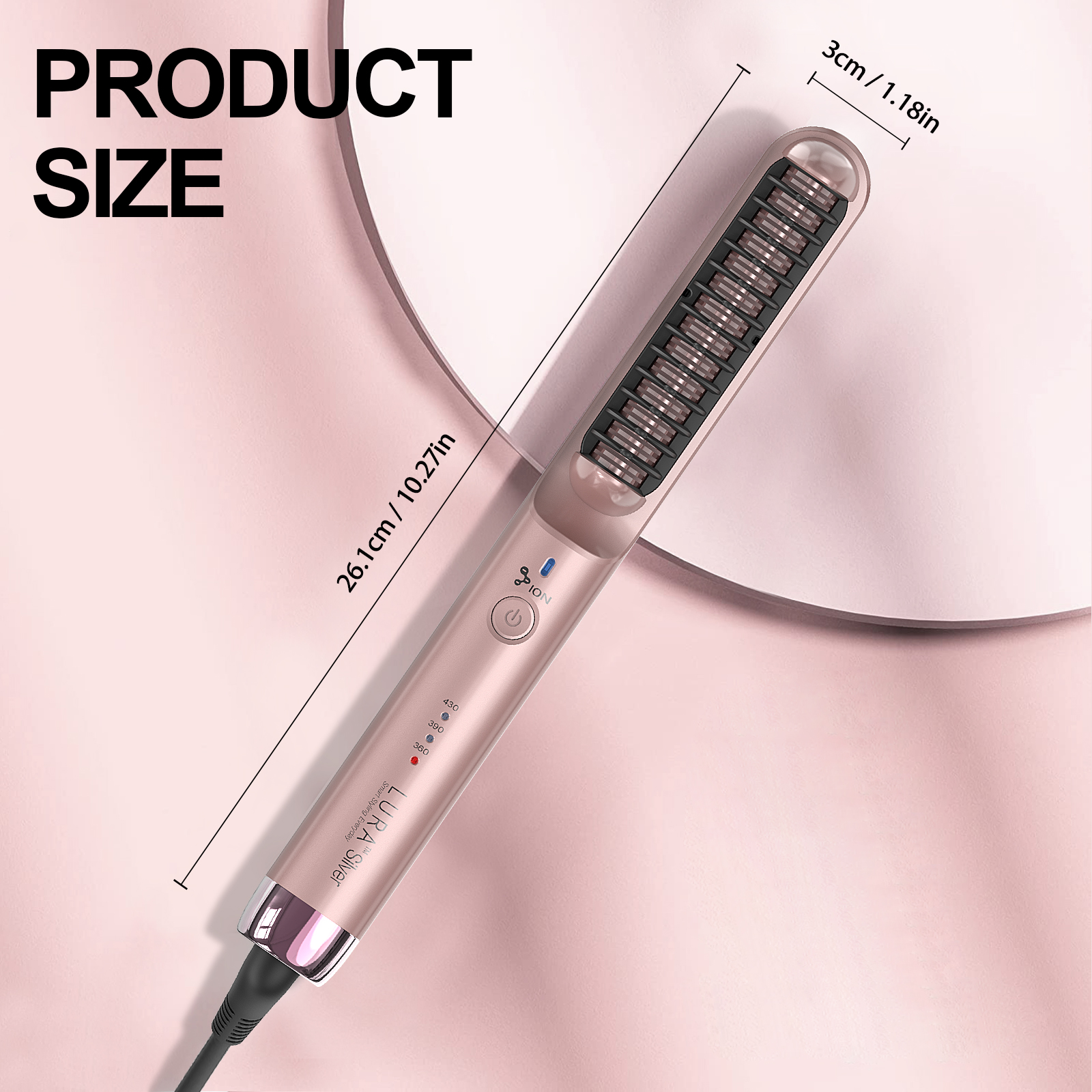 Lura Negative Ion 3 in 1 Hair Straightener Brush photo 7