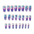 thumbnail image 2 of Transparent Realistic Dolphins Press on Nails,Long Coffin Fake Nails Purple Oceans Acrylic Glossy Glue on Nails,Reusable Winter False Nails for Women Girls Holiday Daily Appointment Wear 24pcs, 2 of 9