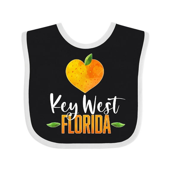 Inktastic Key West Florida Orange in Heart Boys or Girls Baby Bib