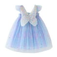 thumbnail image 2 of Huowey Toddler Girls Tutu Dresses Sleeveless Spaghetti Strap Floral Embroidery Tulle Tutu Princess Dresses For Holiday Wedding Party ,Blue,12-18 Months, 2 of 5