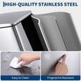 thumbnail image 7 of Slim 12 Gallon Kitchen Step Trash Can, Soft Close Lid Stainless Steel Garbage Bin with Inner Bucket, Space Saving for Home Office Bathroom Narrow Spaces - Silver, 7 of 7
