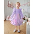 thumbnail image 3 of Arshiner Toddler Girls Tiered Tutu Dress Fall Formal Party Birthday Princess Long Sleeve Tulle Dresses, 3 of 6