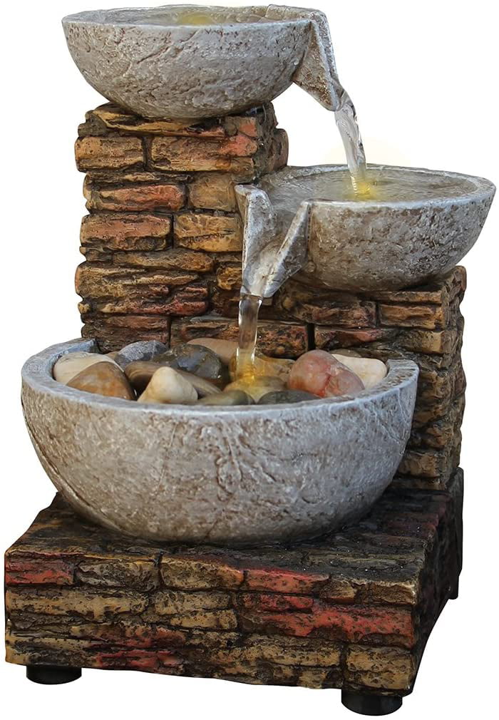 Natures Mark Raining Spout LED Relaxation Water Fountain Flowing Water 