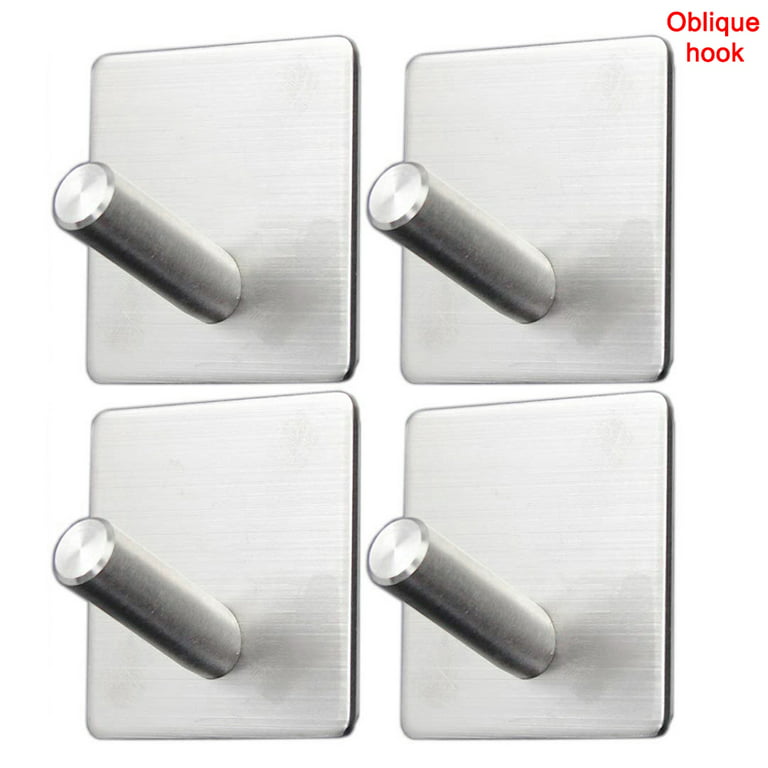 4pcs Adhesive Wall Hooks Heavy Duty Command Hooks with Stainless Steel Stick Bathroom Kitchen Office New, Size: Type 2, Other