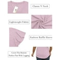 thumbnail image 4 of VDJ Women Dressy Tops Summer Short Sleeve Plus Size Casual Light Weight Oversize Fashion Pink Blouses Size 3XL, 4 of 10
