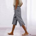 thumbnail image 2 of FRSASU Womens Capris Loose Fit Casual Pants Dressy Lightweight Solid Color Baggy Pants for Hiking Gray XXXL(XXXL), 2 of 5